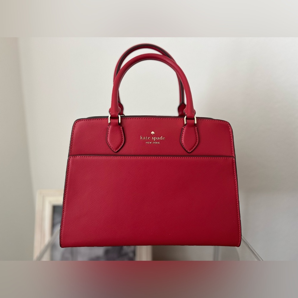 NWT!! Kate Spade MADISON Saffiano Leather Medium Satchel - Candied Cherry Red - Picture 2 of 11